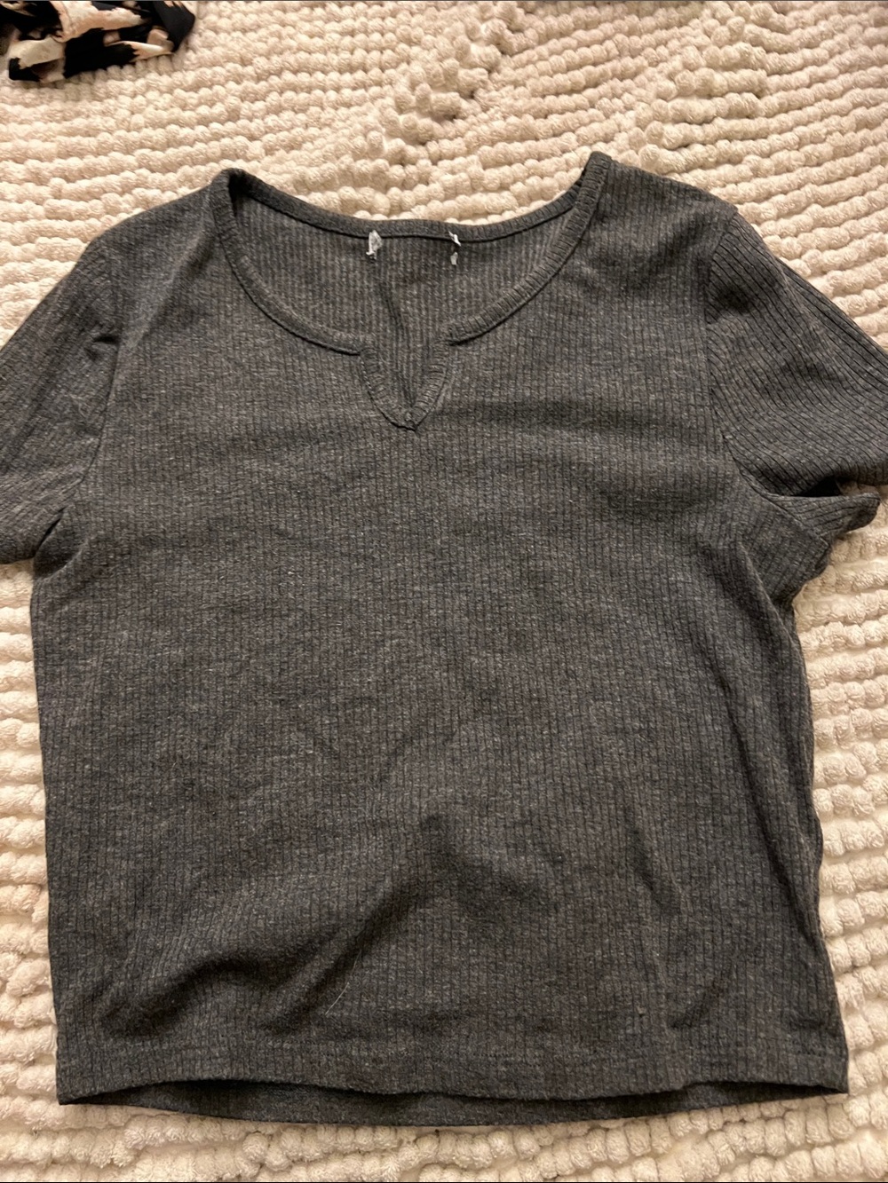 Source Unknown Short-Sleeve Ribbed Tee — Charcoal